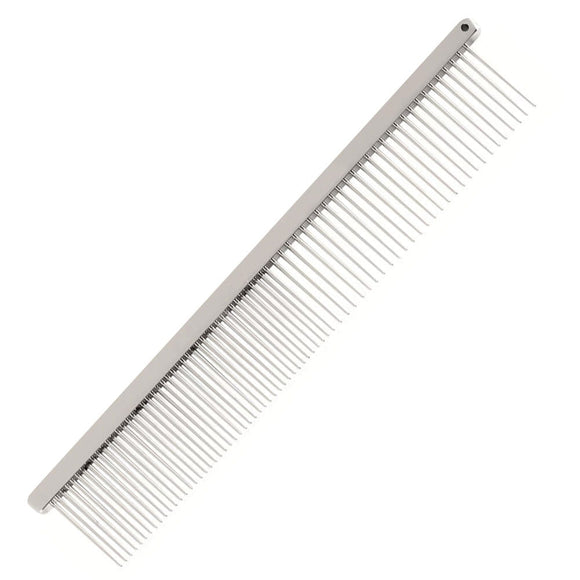 Hpp Metal Grooming Comb – Dual Tooth Spacing, 18.6cm, Durable Stainless Steel