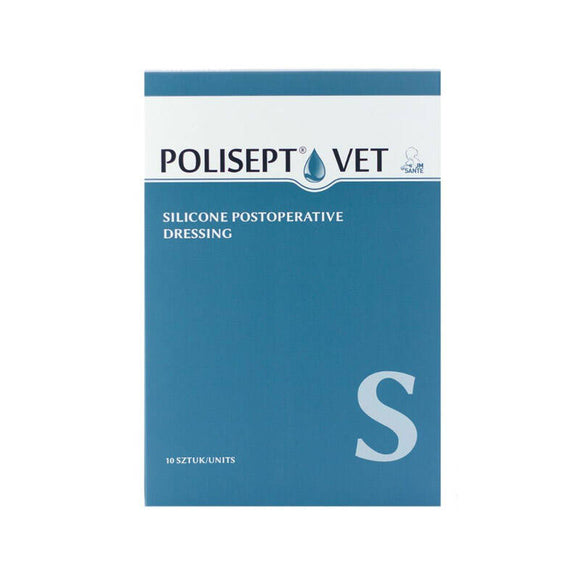 Polisept Vet S Sterile Dressing – Perforated Silicone Layer, 10 Piece Pack, Gentle Application