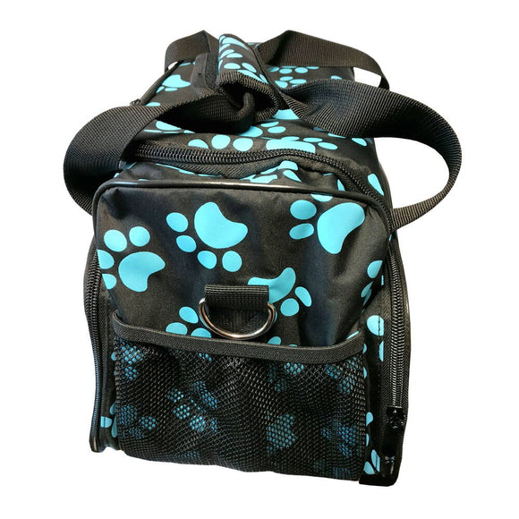 Wahl Grooming Accessories Bag – Black with Blue Paw Print, Durable Storage Solution