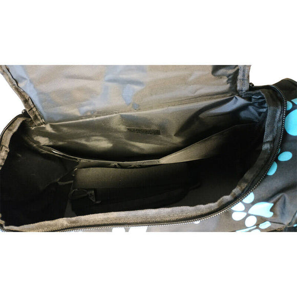 Wahl Grooming Accessories Bag – Black with Blue Paw Print, Durable Storage Solution