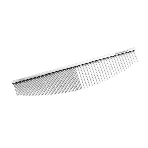 Tauro Pro Line Half-Round Grooming Comb – Mixed 69 Pins, 16.5cm, Ergonomic Design