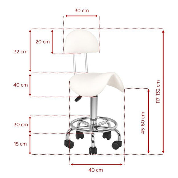 Activ 6001 White Grooming Stool – Ergonomic Contoured Seat and Backrest, Comfortable Design