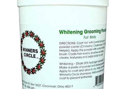 Winners Circle Whitening Grooming Powder – Full Body Coat Formula, 454g, Brightening Effect
