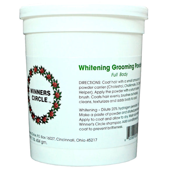 Winners Circle Whitening Grooming Powder – Full Body Coat Formula, 454g, Brightening Effect