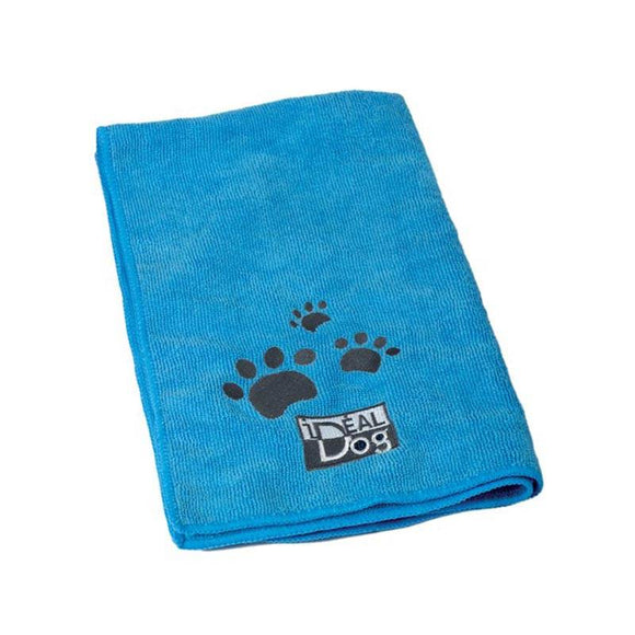 Chadog Microfiber Grooming Towel – Blue with Paw Print, 60x100cm, Ultra-Absorbent and Soft