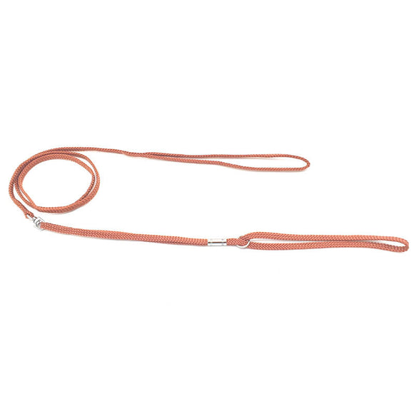 Show Tech Nylon Show Lead – Brown 5mm Cord with Swivel Ring, Lightweight and Durable
