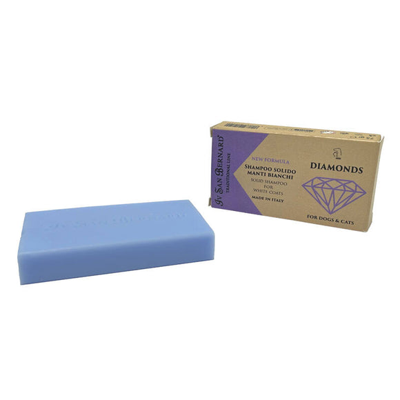 Iv San Bernard Diamonds Shampoo Soap – Whitening Bar for Light Fur, Gentle Stain Removal, 75g