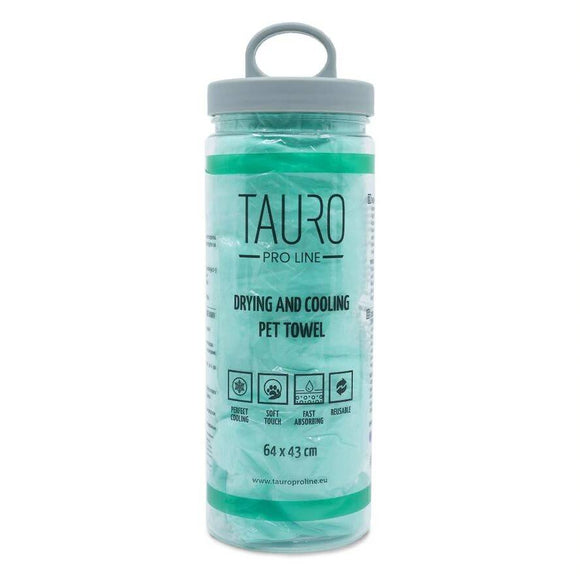 Tauro Pro Line Drying and Cooling Towel – Absorbent Quick-Dry Microfiber, 64x43cm, Blue