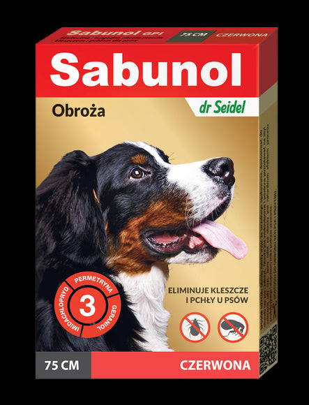 Dr. Seidel Sabunol Red Collar 75cm – Long-Lasting Tick and Flea Protection