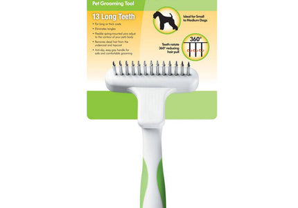 Andis Transverse Grooming Rake Comb – 13 Rotating Teeth, Tangle-Reducing Design