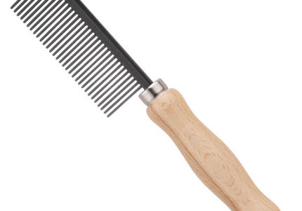 HPP English Grooming Comb – Antistatic Coating with Medium Wooden Handle, Durable Design