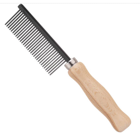HPP English Grooming Comb – Antistatic Coating with Medium Wooden Handle, Durable Design