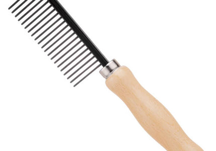 HPP English Grooming Comb – Wide Tooth, Antistatic Coating, Wooden Handle Design