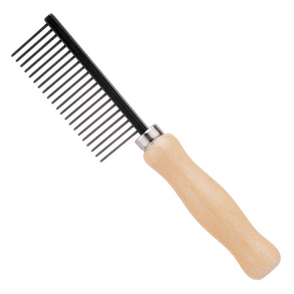 HPP English Grooming Comb – Wide Tooth, Antistatic Coating, Wooden Handle Design