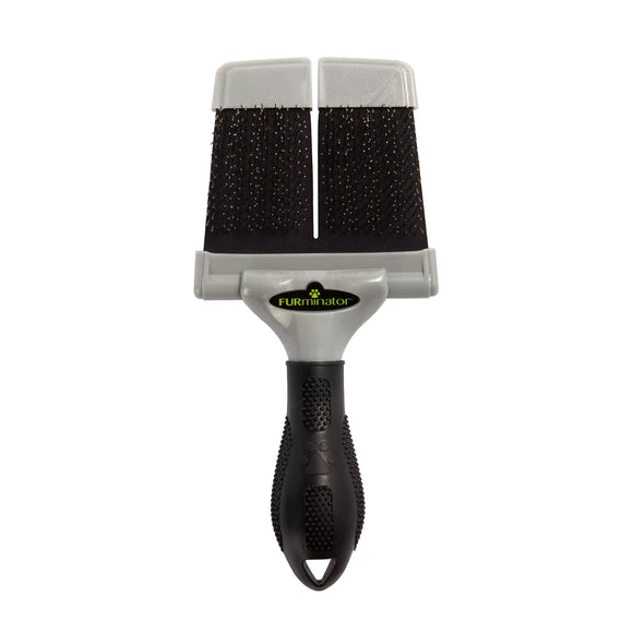 FURminator Large Double-Sided Slicker Brush – Soft Bristles for Detangling and Fluffing