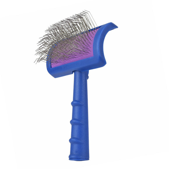Show Tech Tuffer Than Tangles Longreach Brush – Medium Long Needle Poodle Slicker, Ergonomic Design