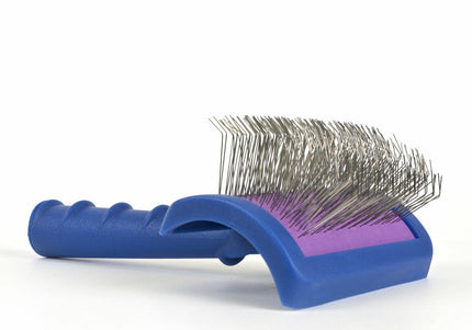 Show Tech Tuffer Than Tangles Longreach Brush – Medium Long Needle Poodle Slicker, Ergonomic Design