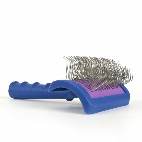 Show Tech Tuffer Than Tangles Longreach Brush – Medium Long Needle Poodle Slicker, Ergonomic Design
