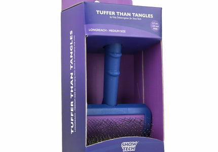Show Tech Tuffer Than Tangles Longreach Brush – Medium Long Needle Poodle Slicker, Ergonomic Design