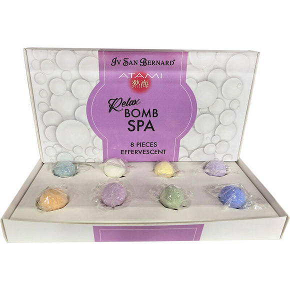 Iv San Bernard Atami Relax Bomb SPA – Effervescent Bath Bombs, Calming Aromatherapy, 8 Pack