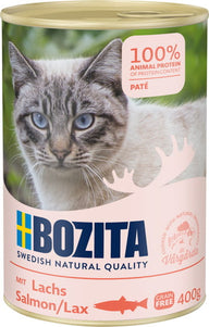 Bozita Salmon Cat Food – Wet Formula with Real Salmon, 400g Can, Nutritious Meal