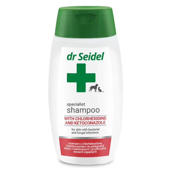 Dr Seidel Antibacterial Shampoo with Chlorhexidine and Ketoconazole – Antifungal, Anti-Itching, 220ml