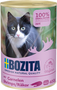 Bozita Cat Food with Shrimps – Wet Formula, 400g Can, Protein-Rich and Tasty