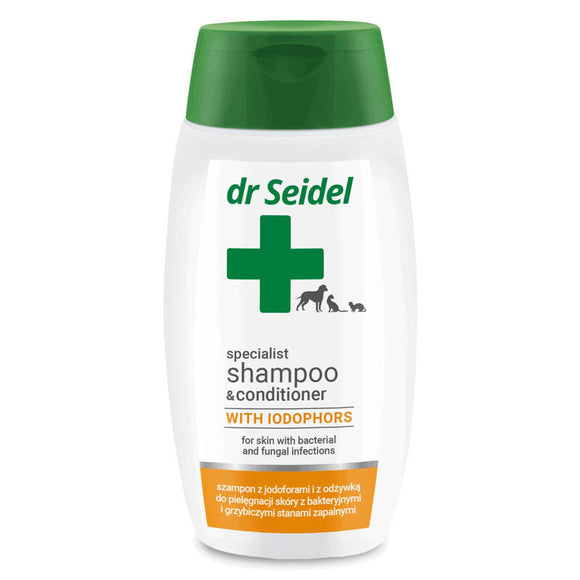 Dr Seidel Iodophor Shampoo with Conditioner – 220ml, Antimicrobial Formula for Sensitive Skin