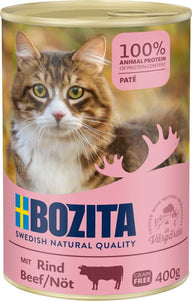 Bozita Rind Cat Food – Beef Recipe, 400g Can, Protein-Rich and Balanced Nutrition