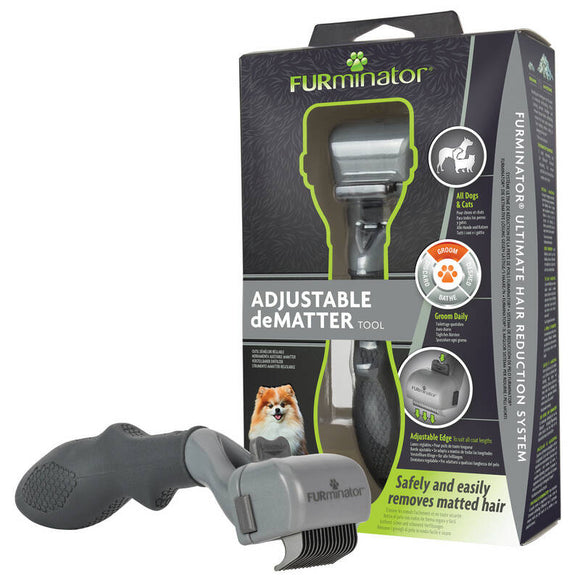 FURminator Adjustable DeMatter – Precision Grooming Tool with Customizable Blade for Long Coats