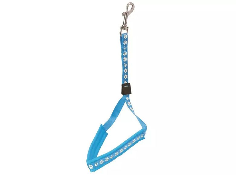 Groom Professional Amzi Nylon Grooming Leash – Lined, Blue with Paw Print, 40cm Durable Design