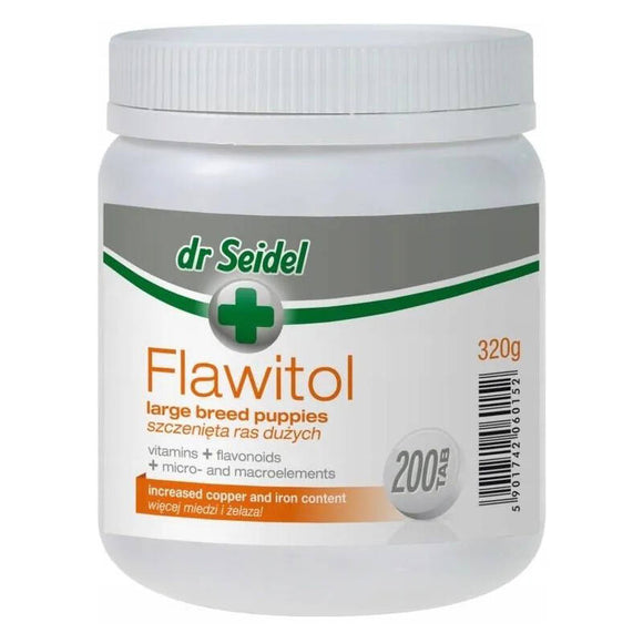 Dr Seidel Flawitol Supplement Tablets – Large Breed Puppy Growth Support, 200 Count