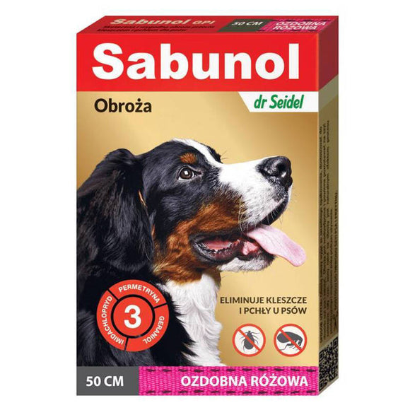 Sabunol GPI Decorative Anti-Flea and Tick Collar, Red, 50cm – Long-Lasting Protection