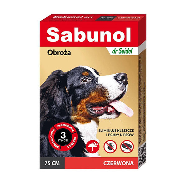Sabunol GPI Decorative Anti-Flea and Tick Collar, Red, 50cm – Long-Lasting Protection
