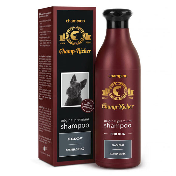 Dermapharm Champ-Richer Black Coat Shampoo Concentrate 1:5, 250ml – Enhances Dark Fur Shine