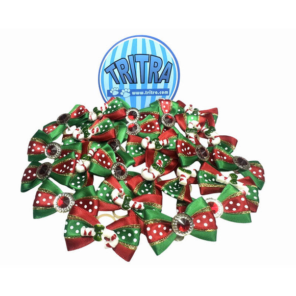 Tritra Christmas Grooming Bows – Premium Festive Decorative Set, 25 Pack