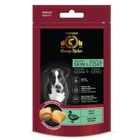 Dermapharm Champ-Richer Duck Treats – Skin-Nourishing Snack, Promotes Healthy Coat, 90g