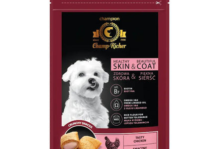 Dermapharm Champ-Richer Chicken Treats – Skin and Coat Health, 90g Premium Snack