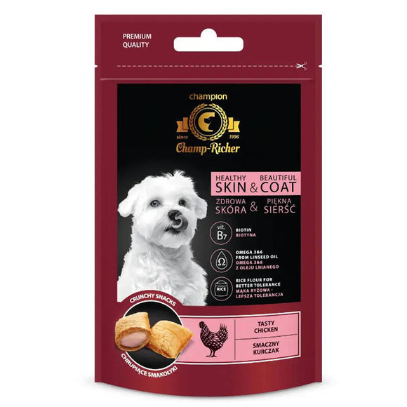 Dermapharm Champ-Richer Chicken Treats – Skin and Coat Health, 90g Premium Snack