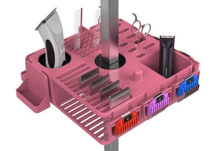 Shernbao Tool Station Pro Groomer's Storage Caddy – Pink, Durable Organizer with Multiple Compartments