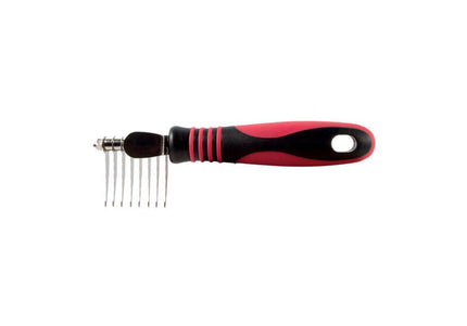 Chadog Ideal Dog De-matting Comb – Side Felt Handle, 8 Straight Blades for Tangle Removal