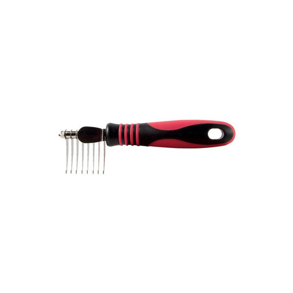 Chadog Ideal Dog De-matting Comb – Side Felt Handle, 8 Straight Blades for Tangle Removal