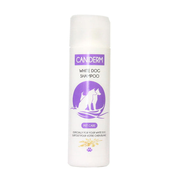 Caniderm White Coat Dog Shampoo – Brightening Formula, 220ml, Gentle Cleansing