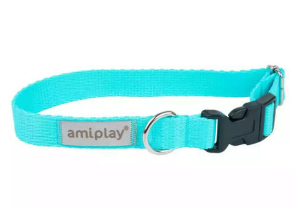 Amiplay SAMBA Adjustable Dog Collar – Durable Nylon, Secure Buckle, Black