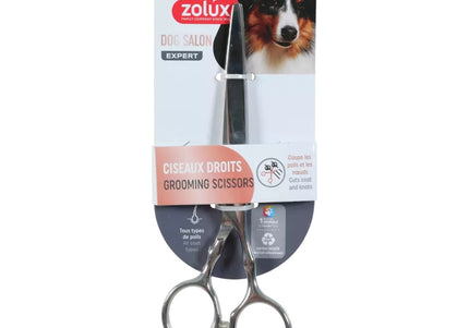 Zolux Straight Grooming Scissors 6.5 Inch – Precision Stainless Steel, Lightweight Design