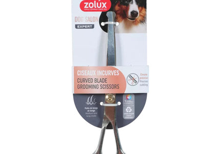 Zolux Bent Grooming Scissors – Securely Tipped, 6.5 Inch Precision Cutting Tool