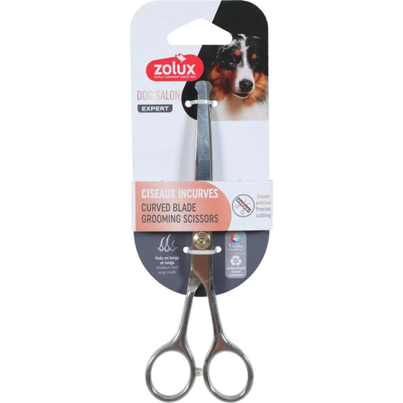 Zolux Bent Grooming Scissors – Securely Tipped, 6.5 Inch Precision Cutting Tool