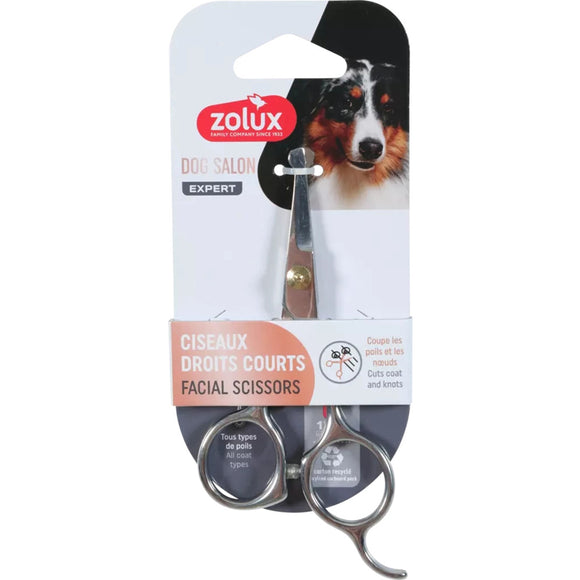 Zolux Straight Grooming Scissors – 5 Inch, Safely Tipped, Precision Cutting Tool
