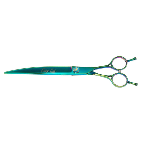 Easy Cut Professional Curved Grooming Scissors – Emerald Finish, 8 Inch, Precision Cutting