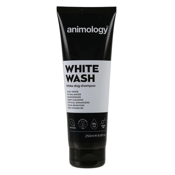 Animology White Wash Shampoo – Brightening Formula for White and Light Coats, 250ml